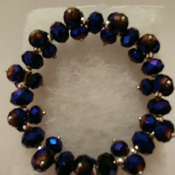 Navy Metallic Crystal Bracelet - Picture 3 of 8